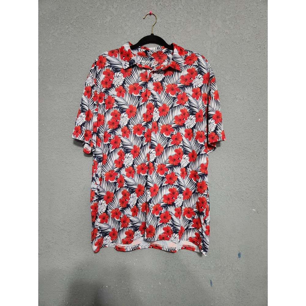 ariat tek heat series Polo Shirt Men's Size Large Hibiscus Print Size Xl